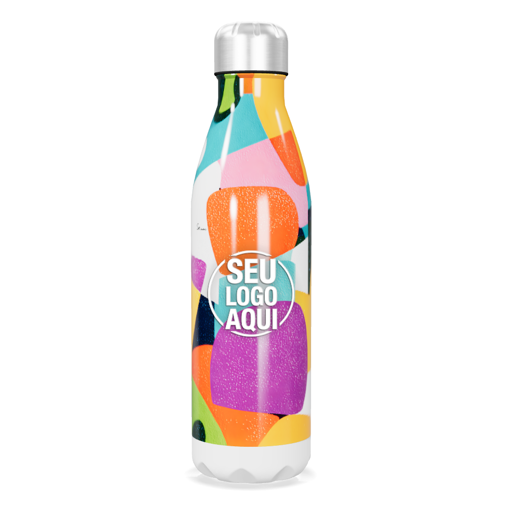 GARRAFA INOX ESTAMPADA COLORIDA 750ML