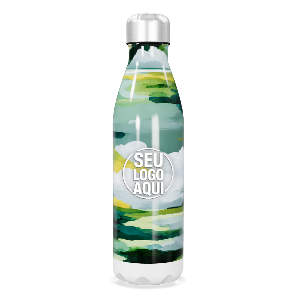 GARRAFA INOX ESTAMPA CÉU VERDE