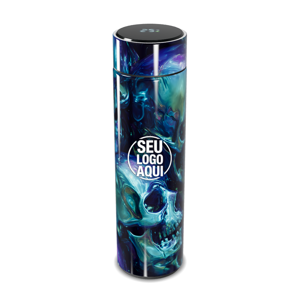 GARRAFA TÉRMICA TOUCH CAVEIRA AZUL 500ML