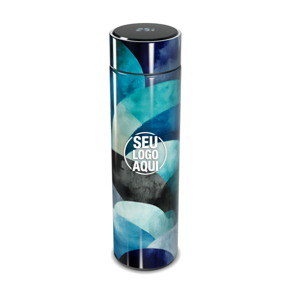 GARRAFA TÉRMICA TOUCH AZUL ABSTRATO 500ML