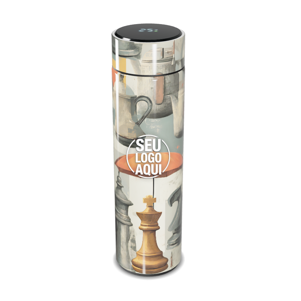 GARRAFA TÉRMICA TOUCH ESTAMPA CRIATIVA CHESS