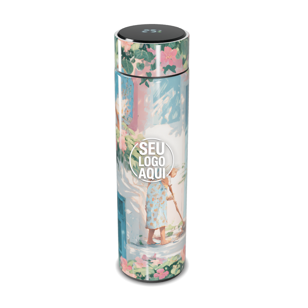 GARRAFA TÉRMICA TOUCH ESTAMPA FLORAL ARTÍSTICA