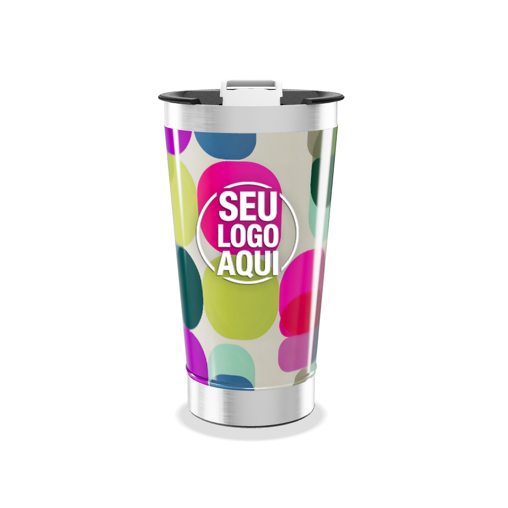 COPO TÉRMICO COLORIDO COM BOLHAS