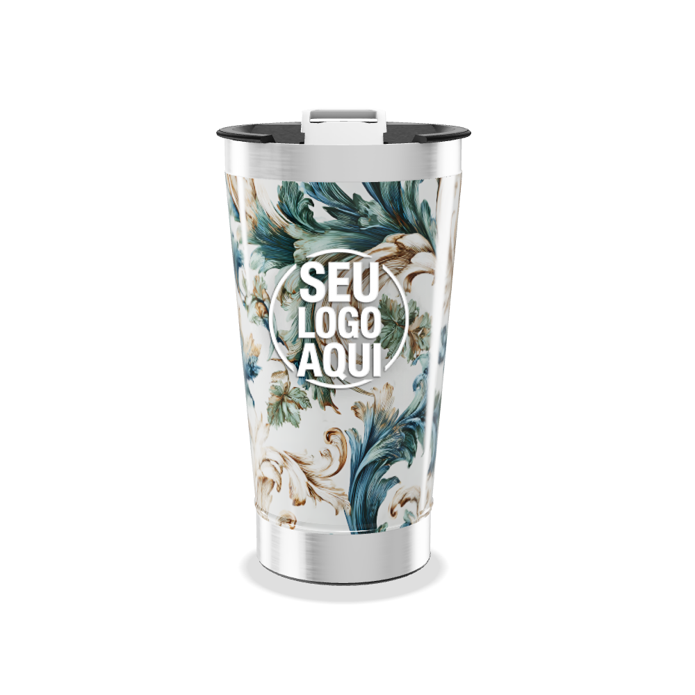 COPO TÉRMICO   COM ESTAMPA FLORAL