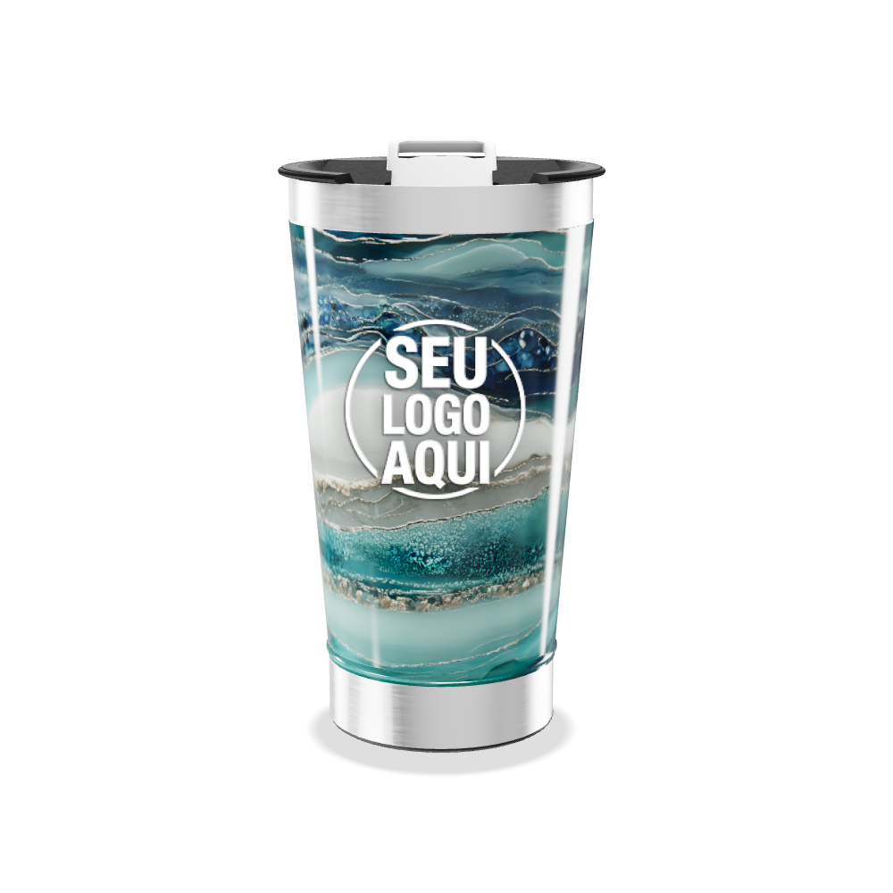 COPO TÉRMICO AZUL MARMORIZADO