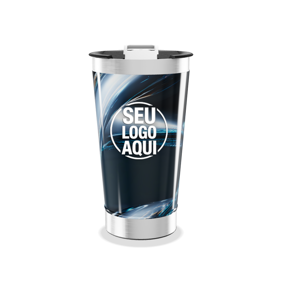 COPO TÉRMICO   DESIGN AZUL INOX