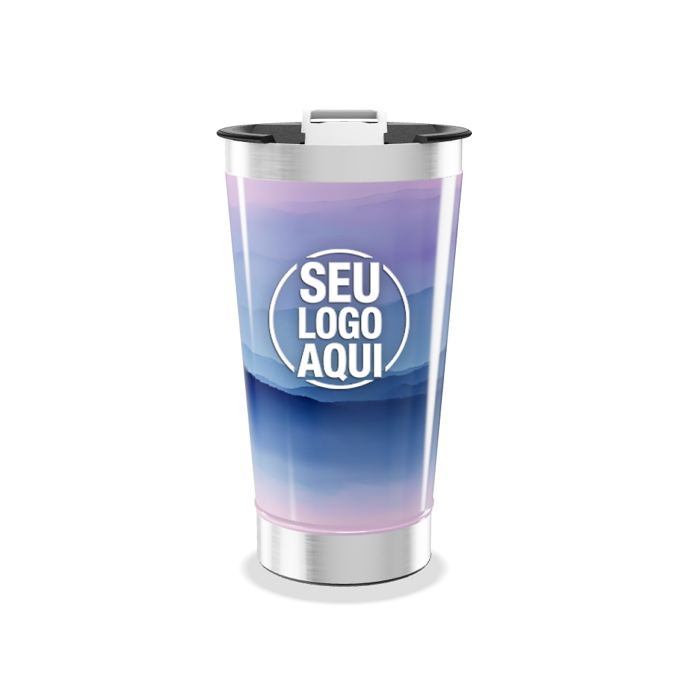 COPO TÉRMICO   AZUL DEGRADÊ INOX