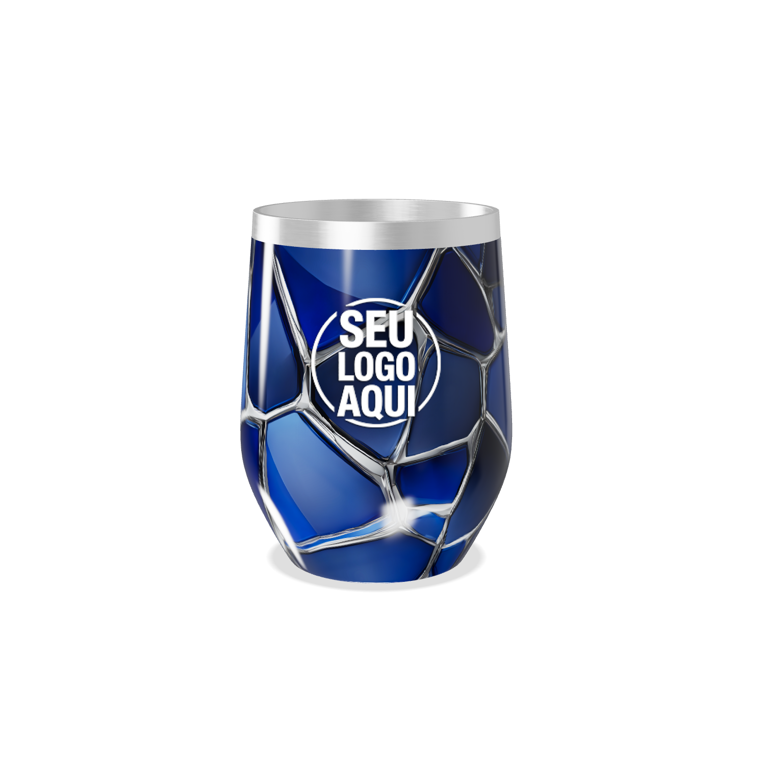 COPO TÉRMICO SLIM AZUL COM ESTAMPA GEOMÉTRICA