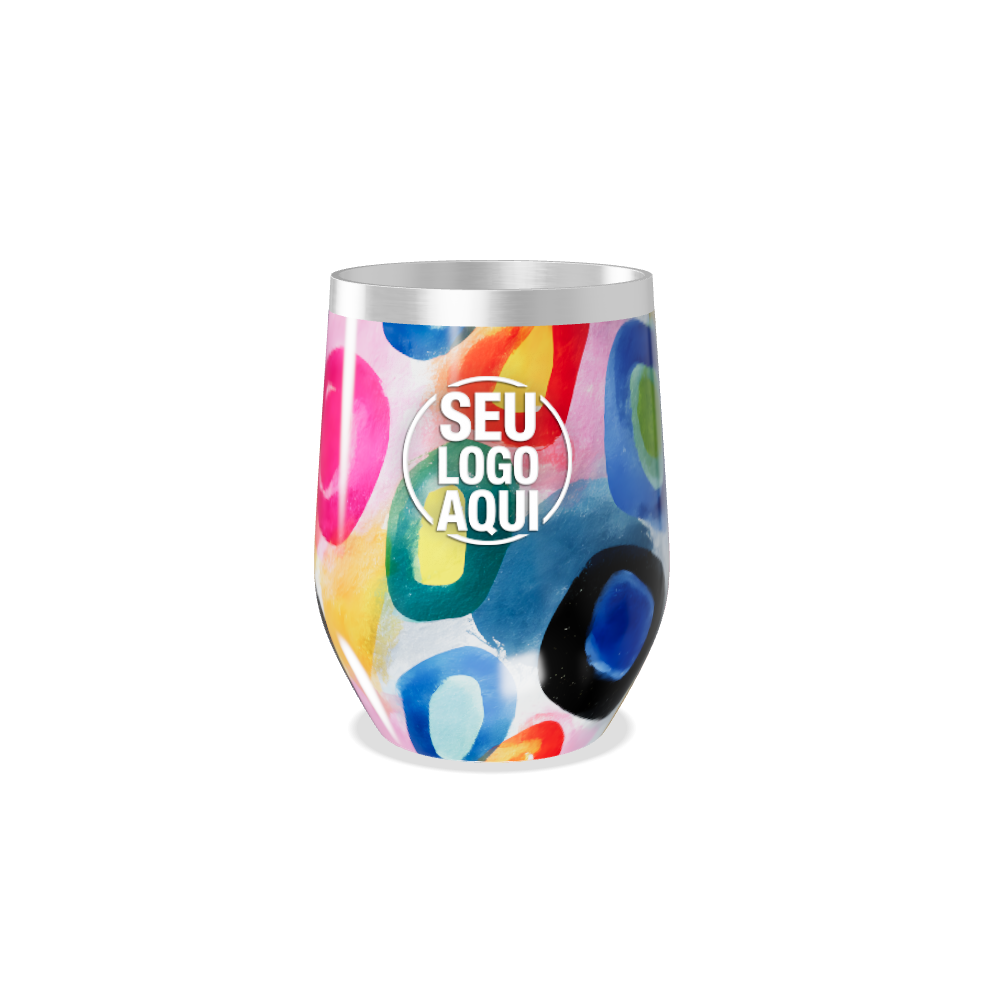 COPO TÉRMICO SLIM   ESTAMPA COLORIDA AÇO INOX