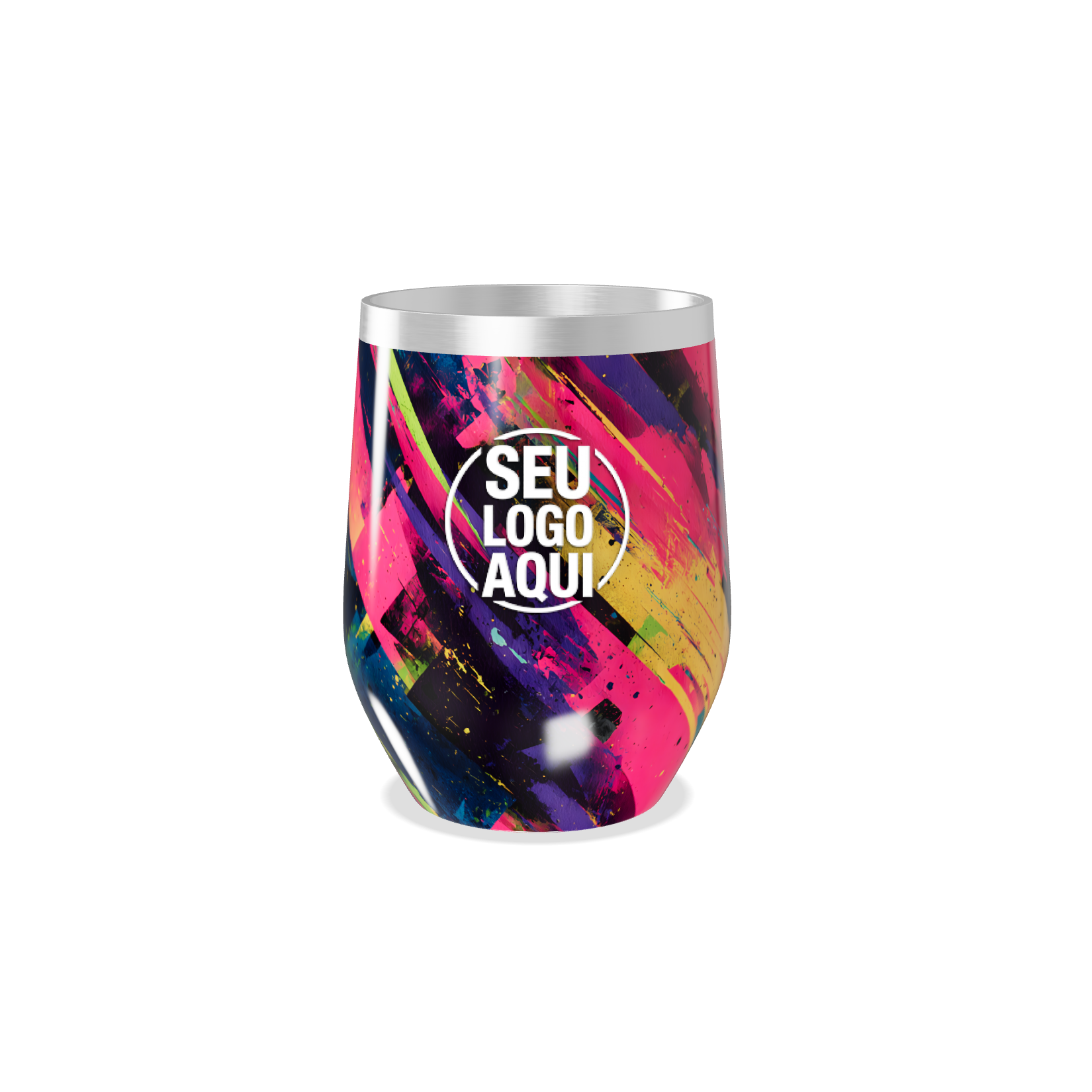 COPO TÉRMICO SLIM ESTAMPA COLORIDA ABSTRATA