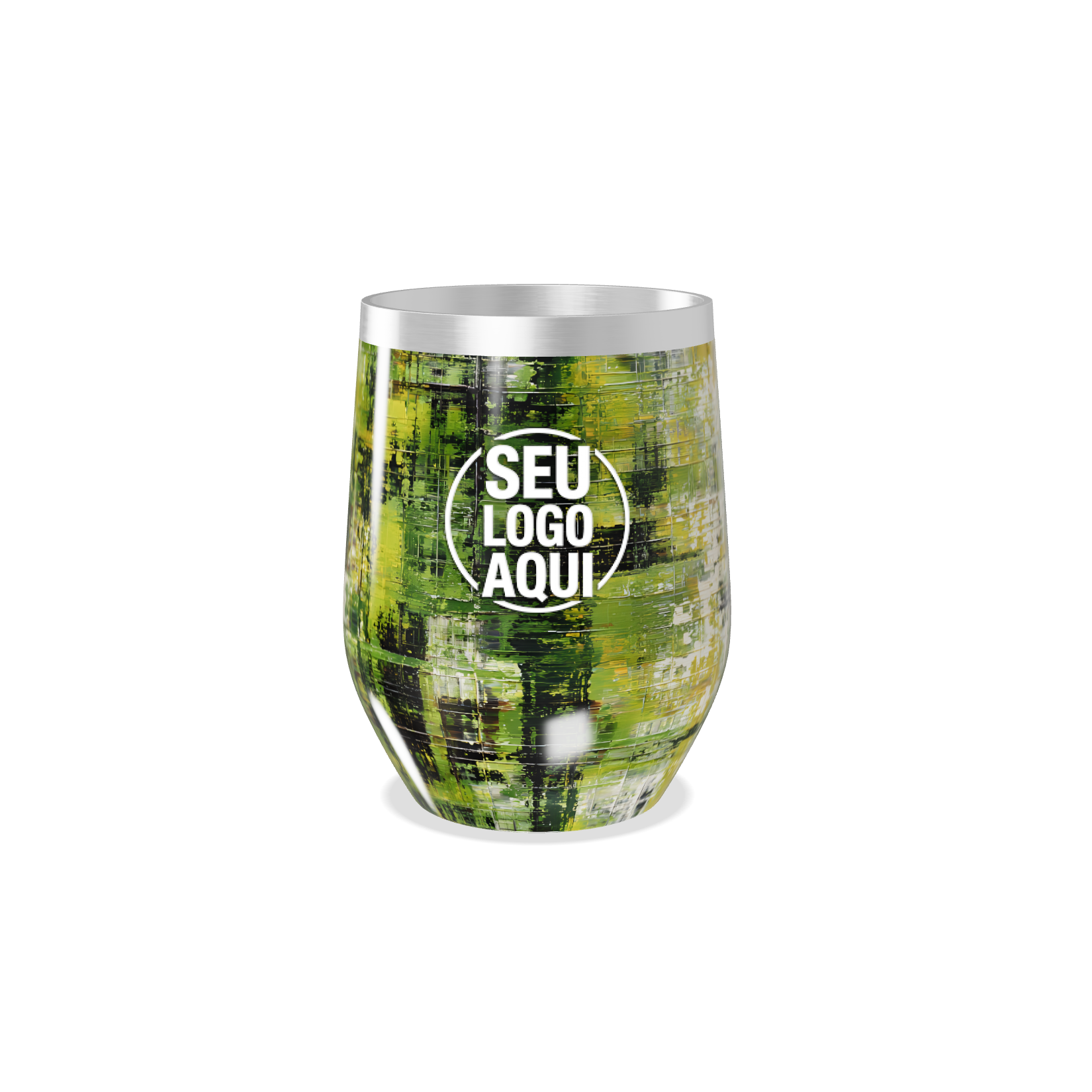 COPO TÉRMICO SLIM   ESTAMPA ABSTRATA VERDE
