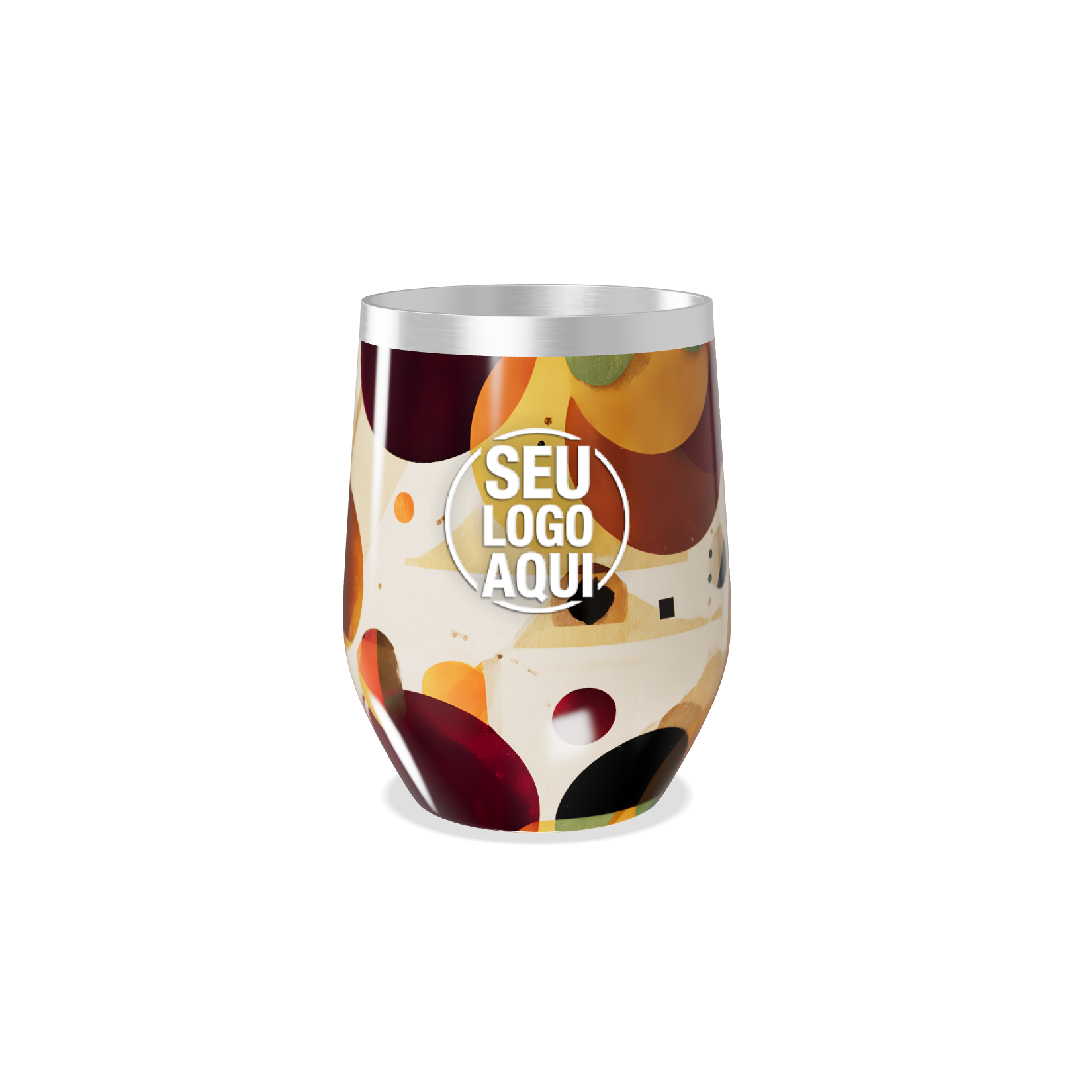 COPO TÉRMICO SLIM   COLORIDO COM ESTAMPA ABSTRATA