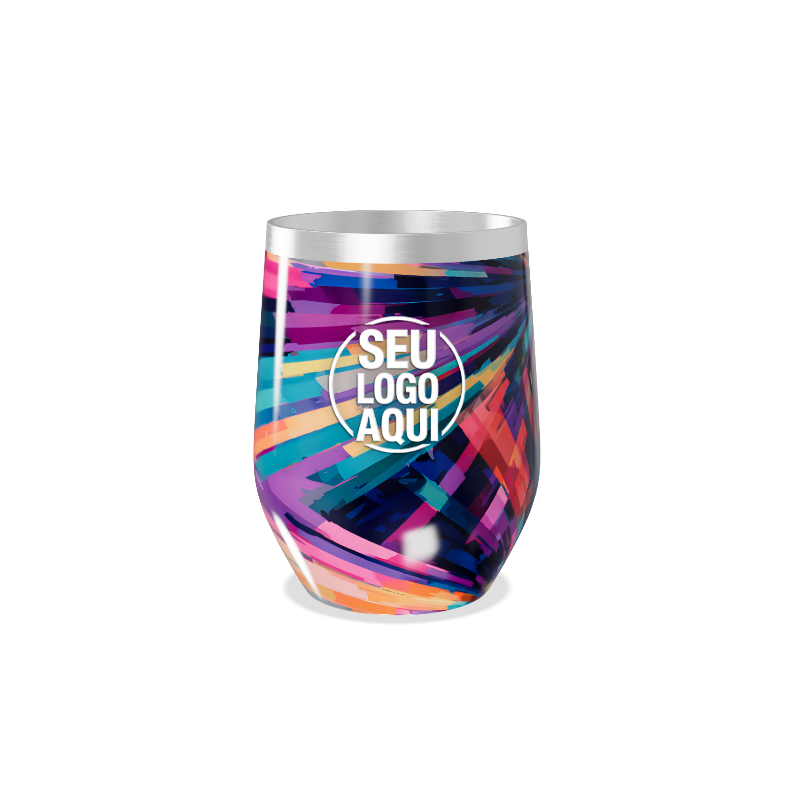COPO TÉRMICO SLIM   ESTAMPADO COLORIDO AÇO INOX