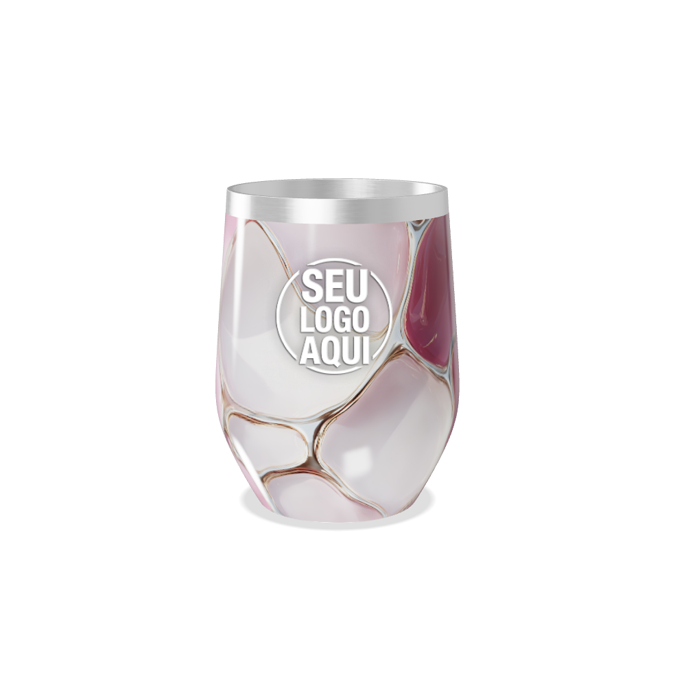 COPO TÉRMICO SLIM ESTAMPA ABSTRATA ROSA