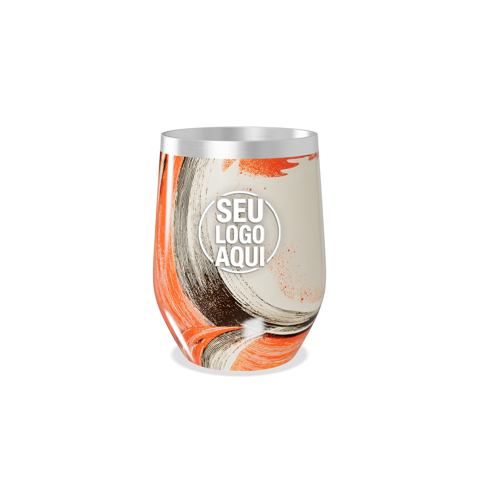COPO TÉRMICO SLIM DESIGN ABSTRATO LARANJA