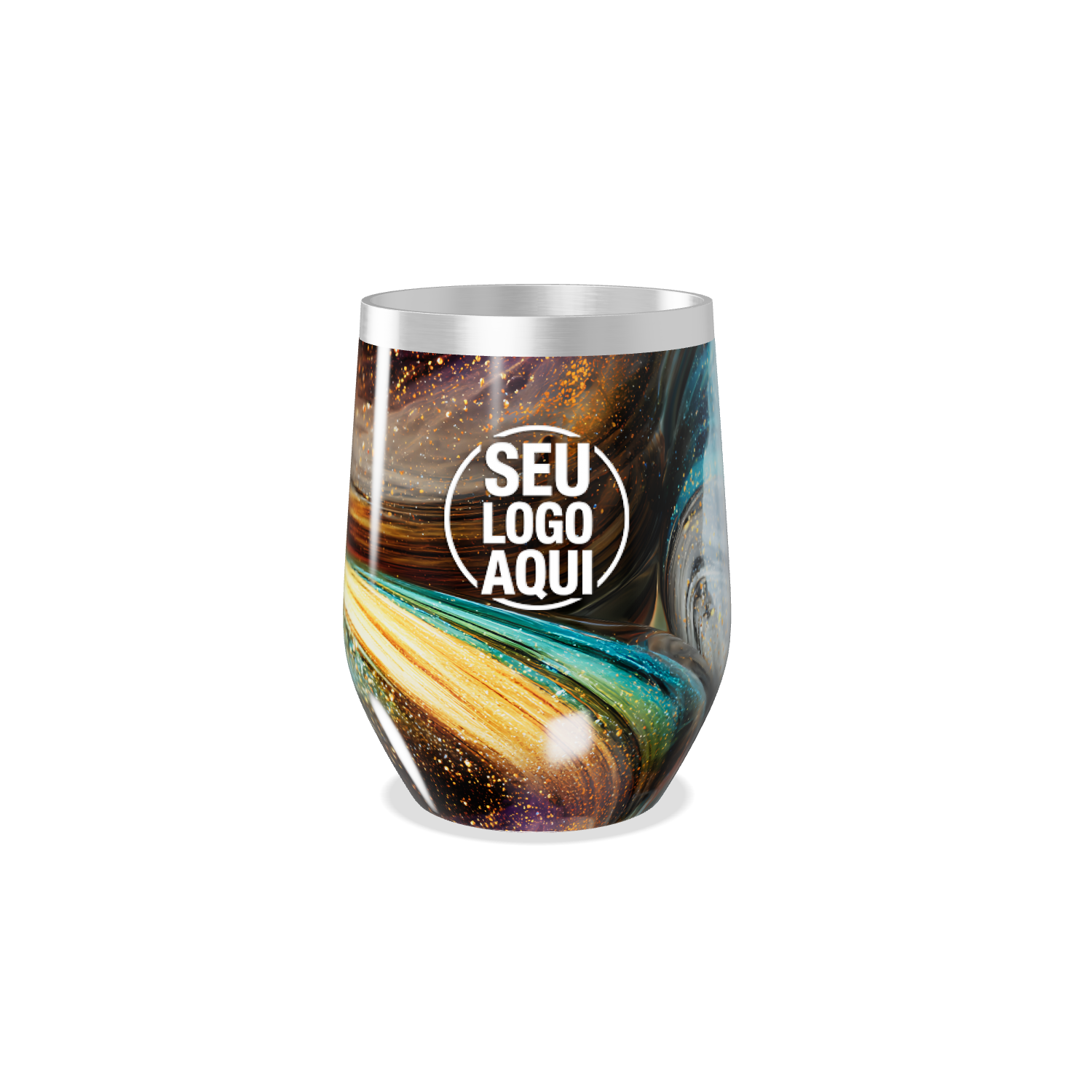 COPO TÉRMICO SLIM ESTAMPA GALÁXIA COLORIDA