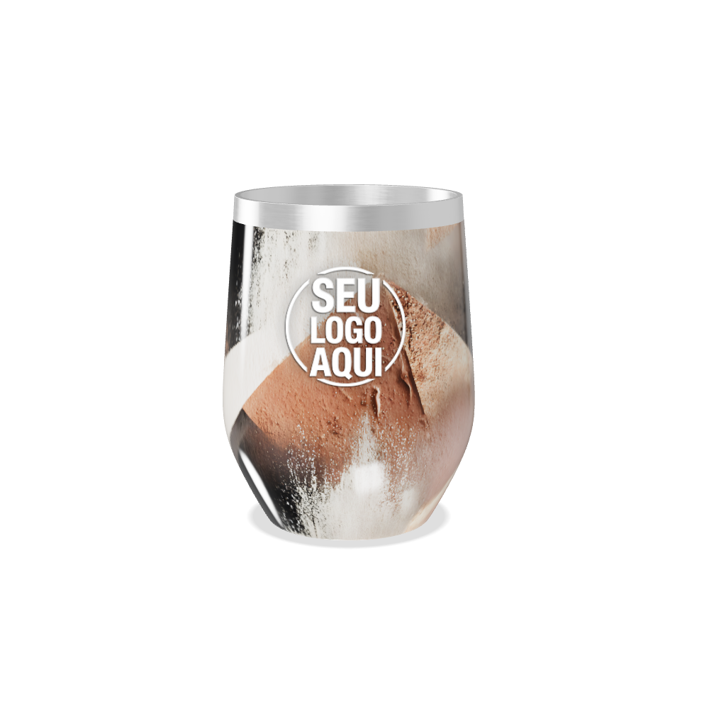 COPO TÉRMICO SLIM INOX COM ESTAMPA GEOMÉTRICA
