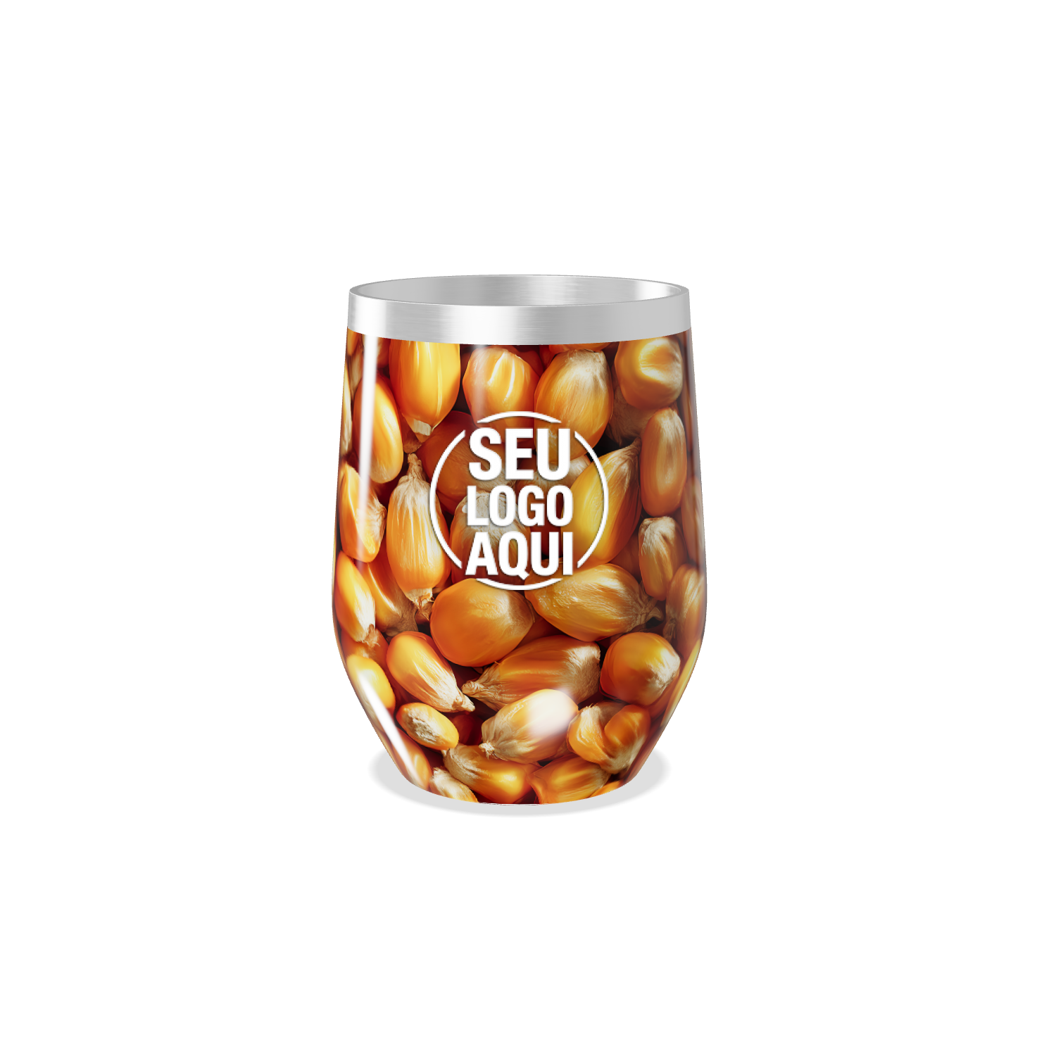 COPO TÉRMICO SLIM MILHO ESTAMPADO INOX