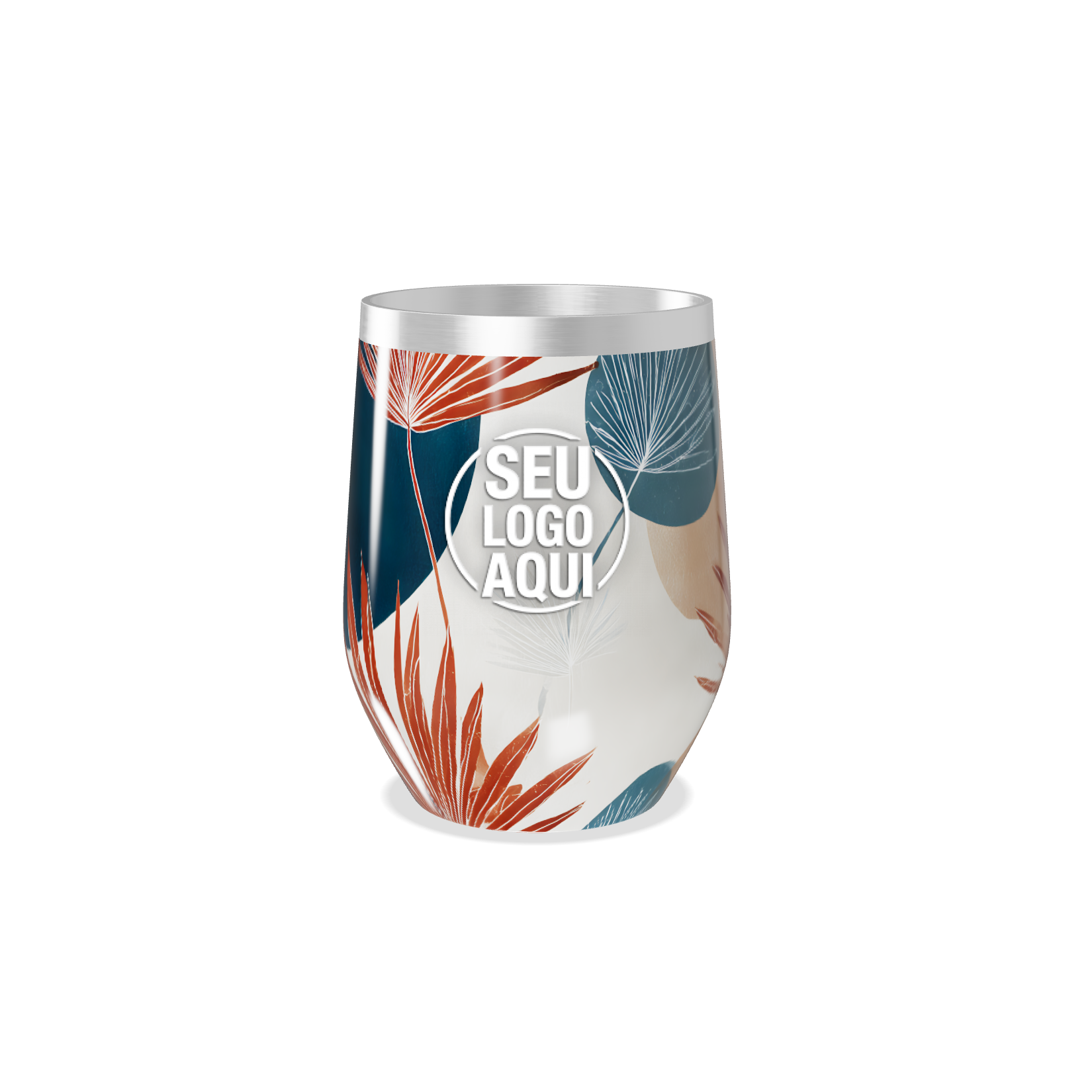 COPO TÉRMICO SLIM FOLHAS ESTAMPADAS COLORIDAS