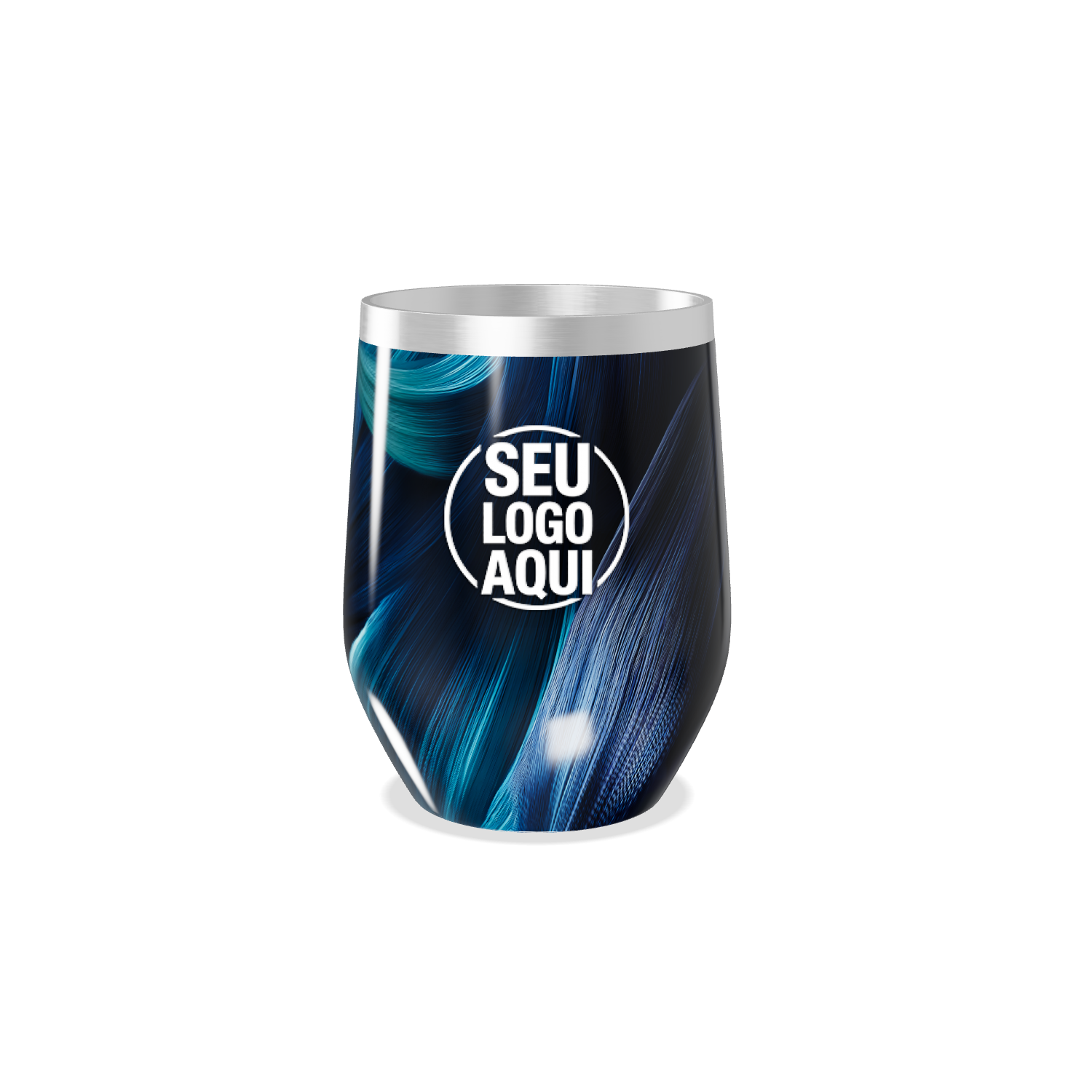 COPO TÉRMICO SLIM   AZUL PRETO AÇO INOX