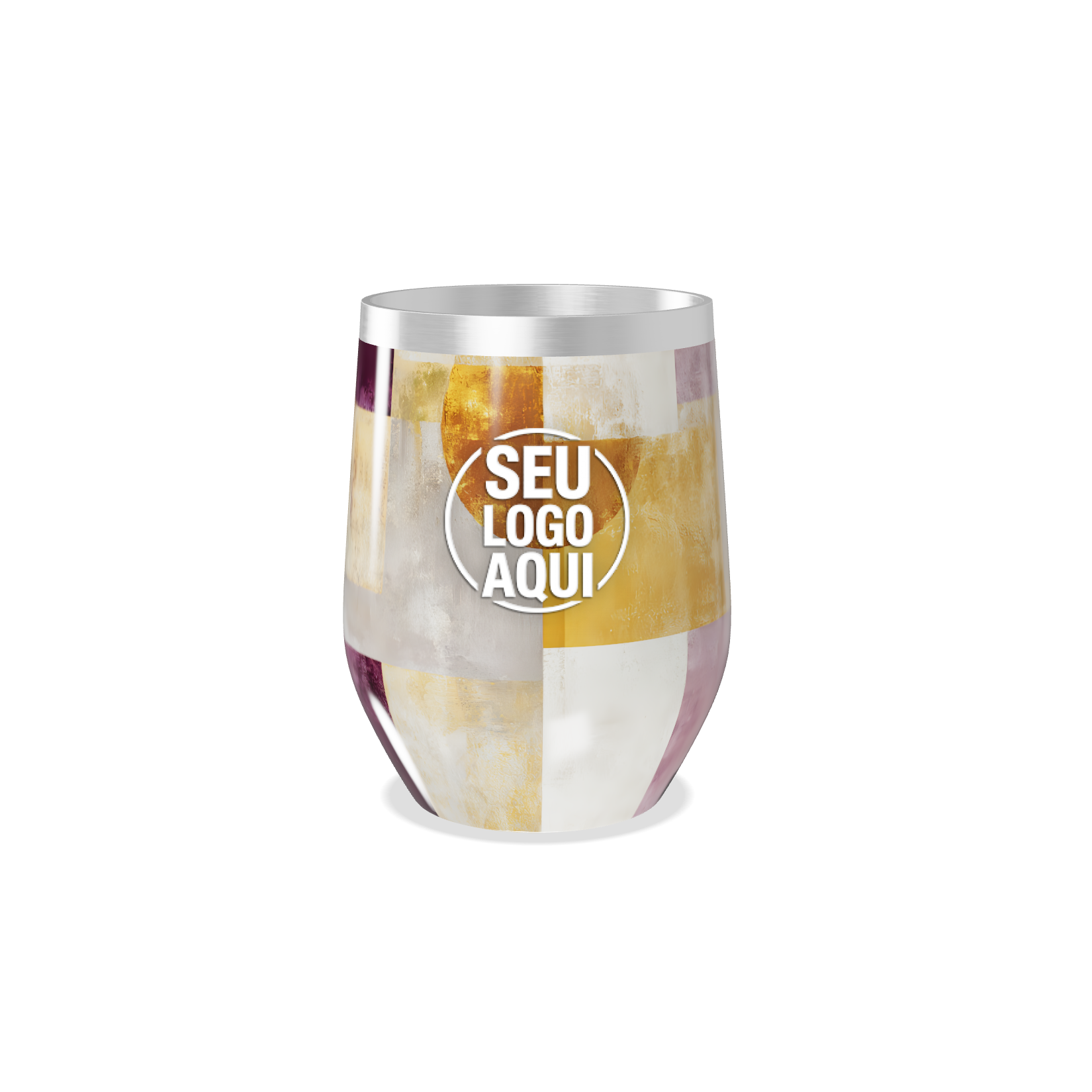 COPO TÉRMICO SLIM   COLORIDO GEOMÉTRICO AÇO