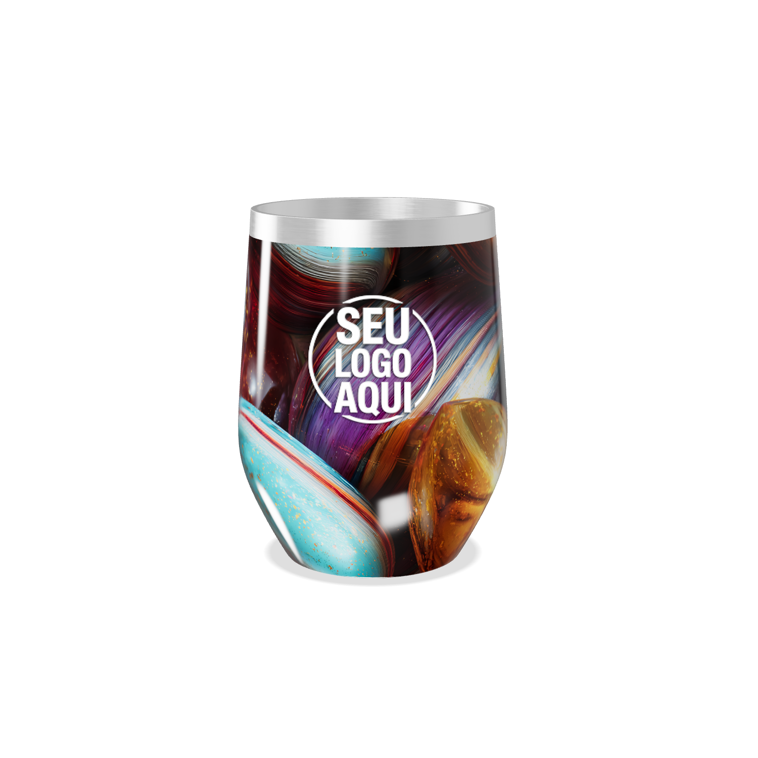 COPO TÉRMICO SLIM   MULTICOLORIDO ABSTRATO AÇO