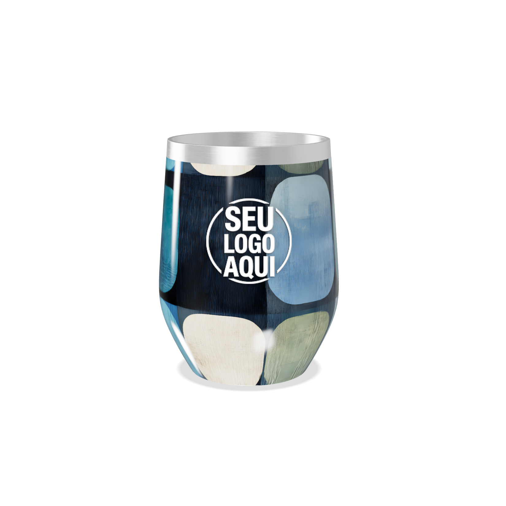 COPO TÉRMICO SLIM   ESTAMPADO AZUL AÇO