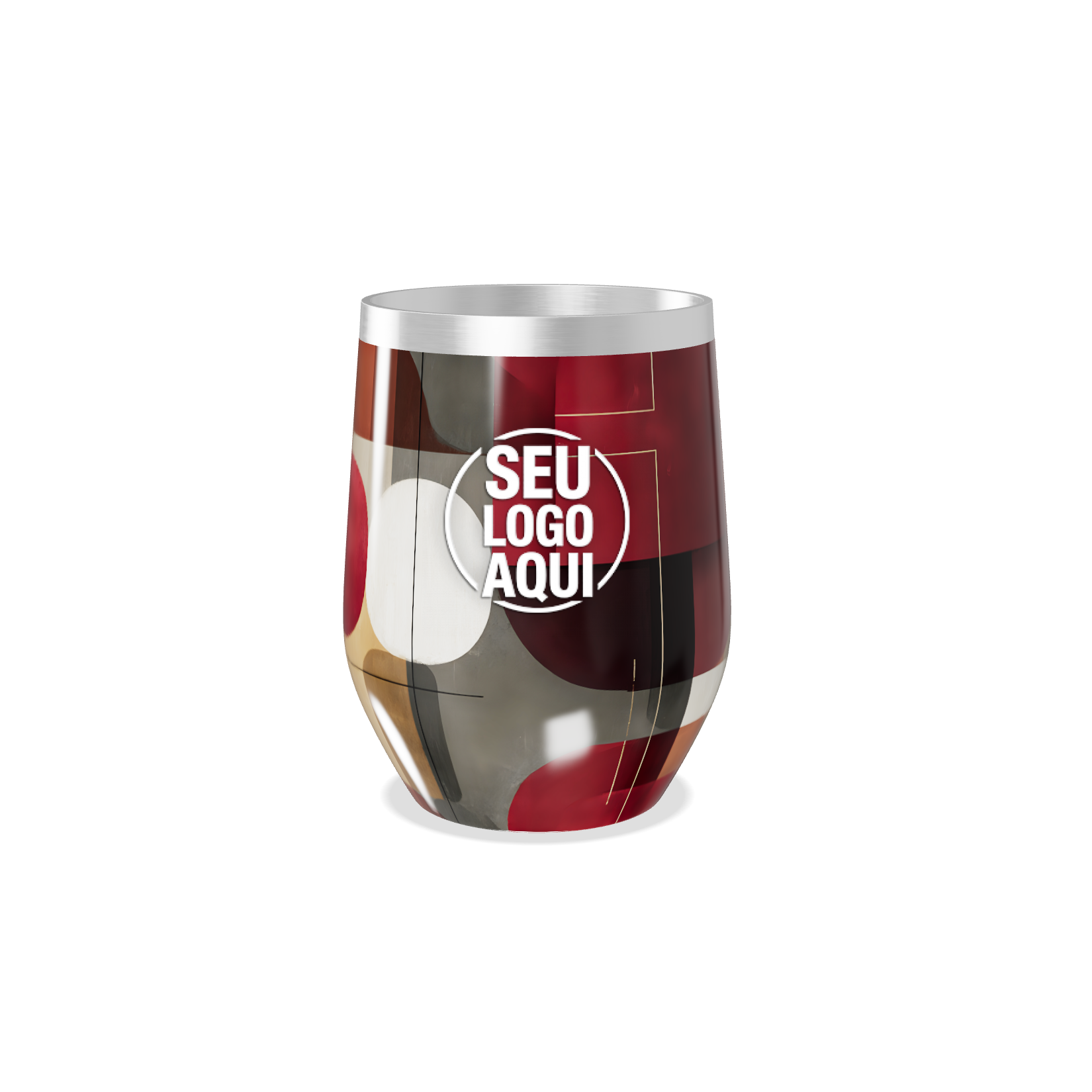 COPO TÉRMICO SLIM   ESTAMPA GEOMÉTRICA COLORIDA