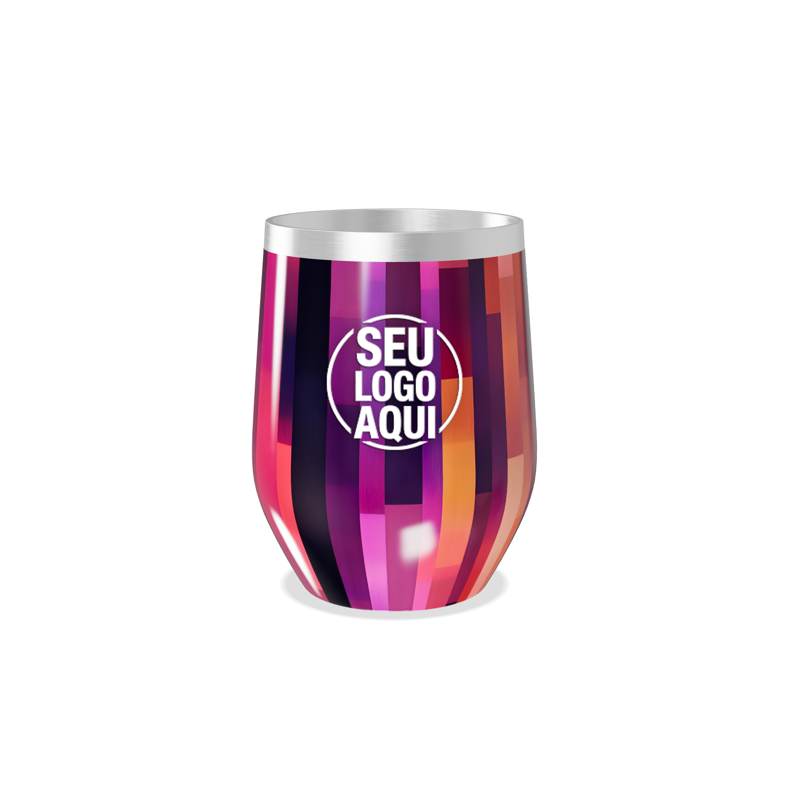 COPO TÉRMICO SLIM   COLORIDO GEOMÉTRICO AÇO
