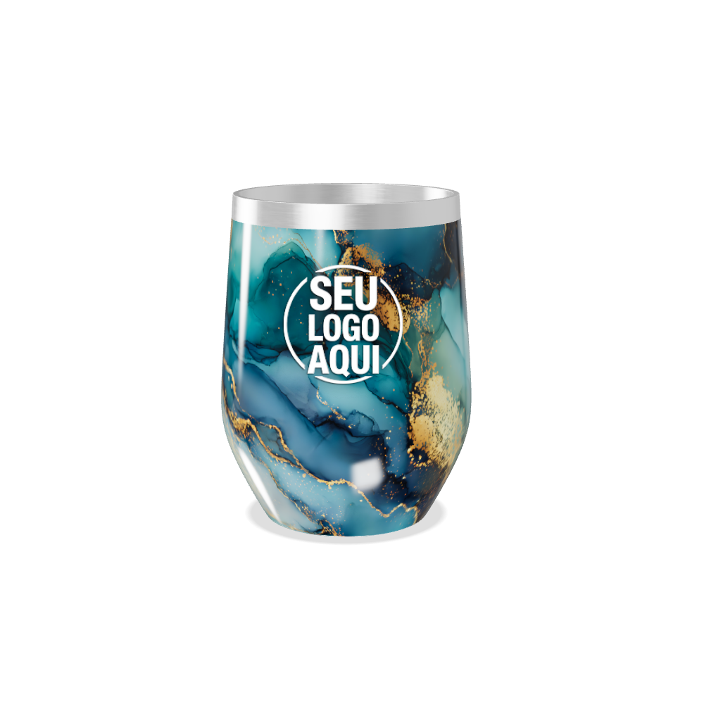 COPO TÉRMICO SLIM AZUL MÁRMORE AÇO INOX