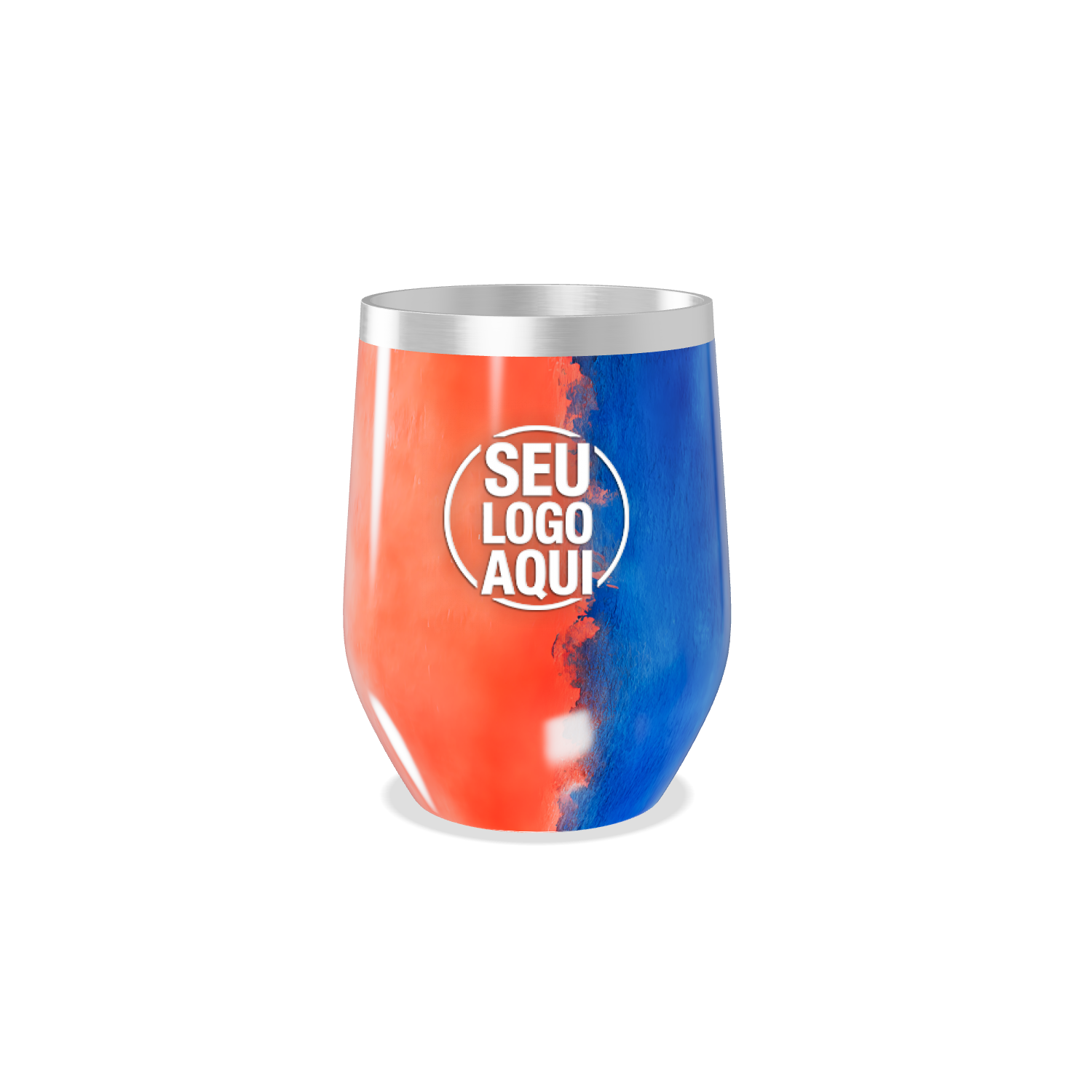 COPO TÉRMICO SLIM   AZUL E LARANJA INOX