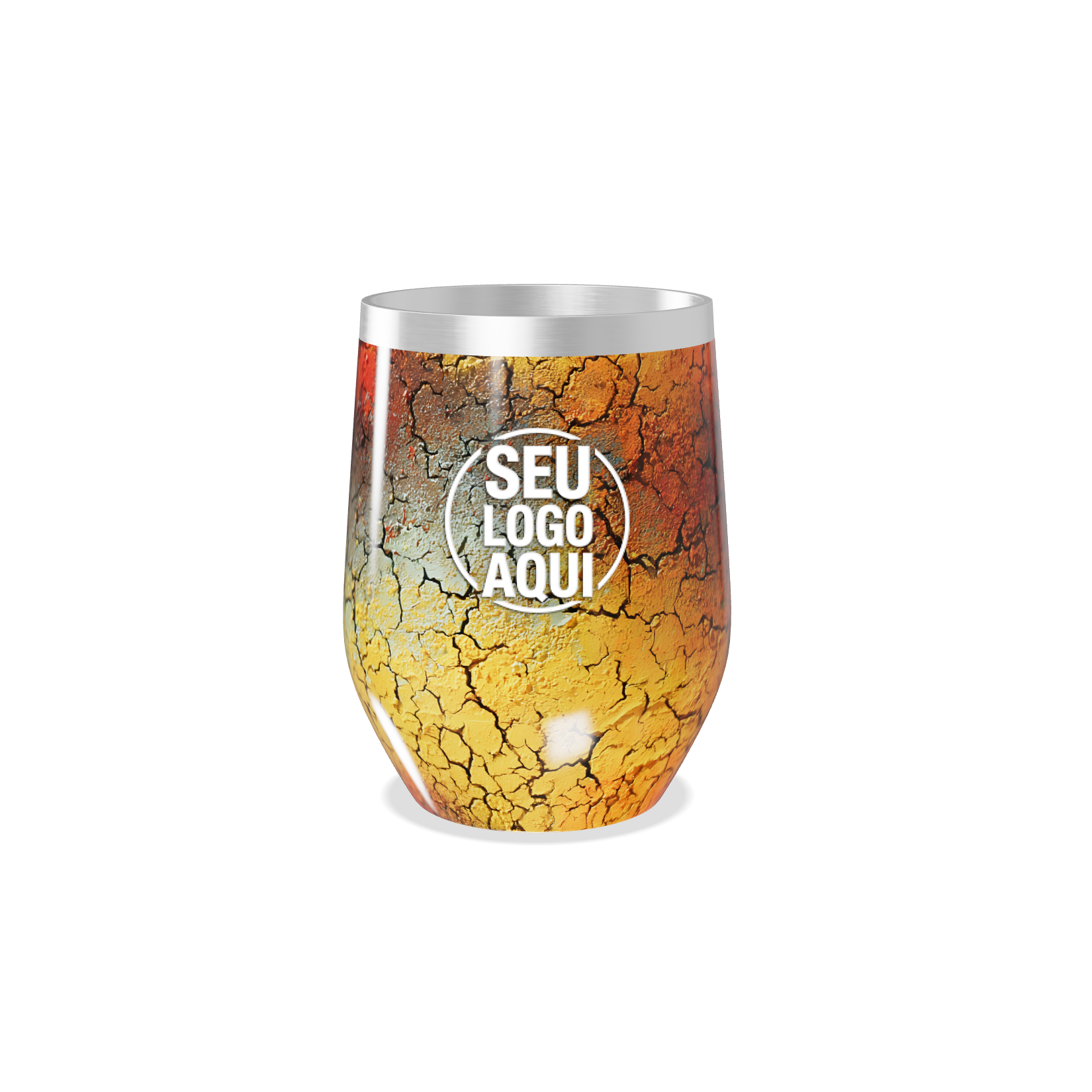 COPO TÉRMICO SLIM ESTAMPA CRAQUELADA COLORIDA