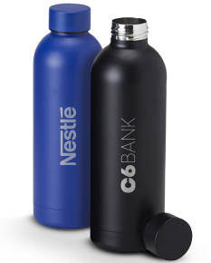 GARRAFA TÉRMICA 500ML EM AÇO INOX DUPLA.