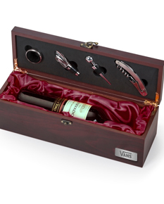 KIT VINHO 4 PEÇAS C/ MALETA MADEIRA