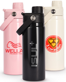 GARRAFA TÉRMICA COM ALÇA DUPLA DE 600ML